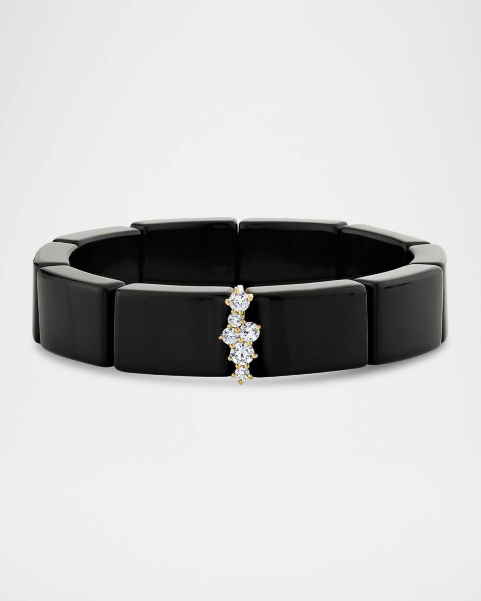 14K Diamond Cocktail Bead Bracelet, 12mm